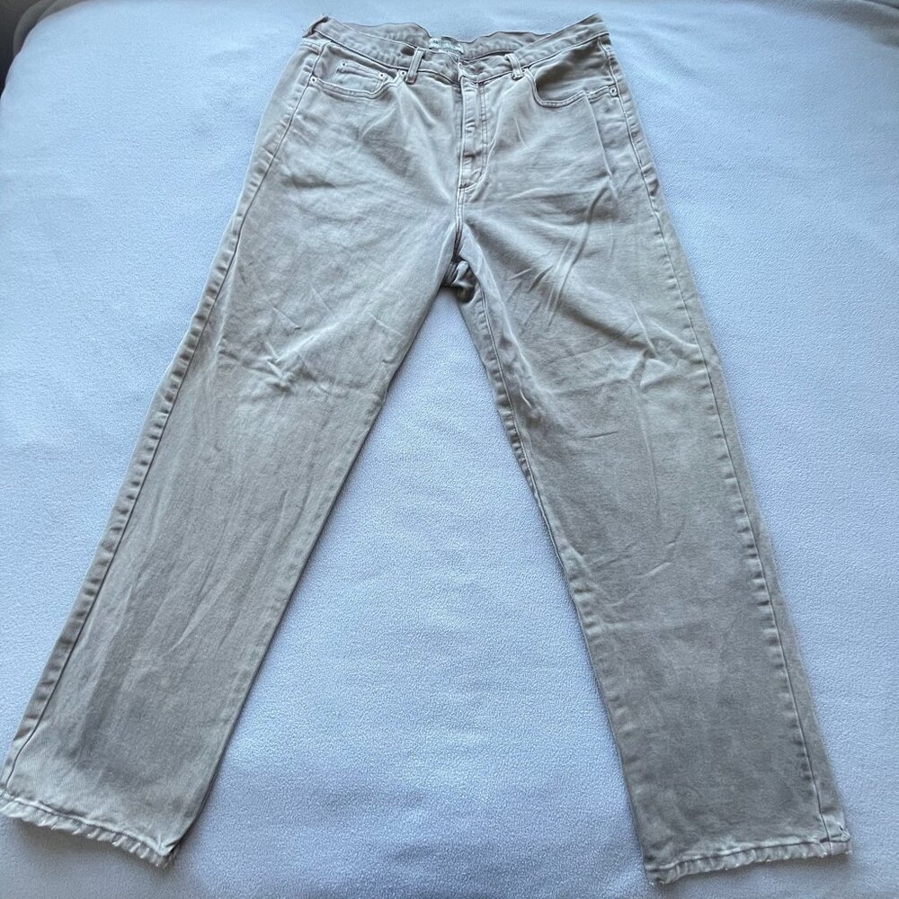 Vintage Jeans Guess 90s Mens 36x30 Colored Denim Olive High Waist Pant USA‎ Made
